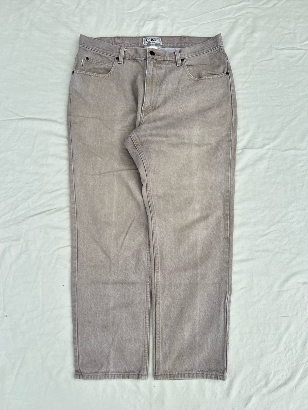 L.L. Bean Men's Taupe Straight-Leg Jeans